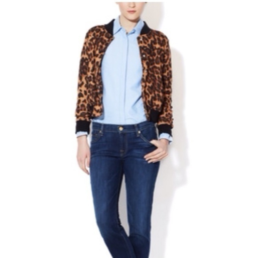 FOREVER 21 VARSITY LEOPARD JACKET
